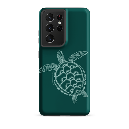 Samsung Phone Case -  Turtle Outline Emerald