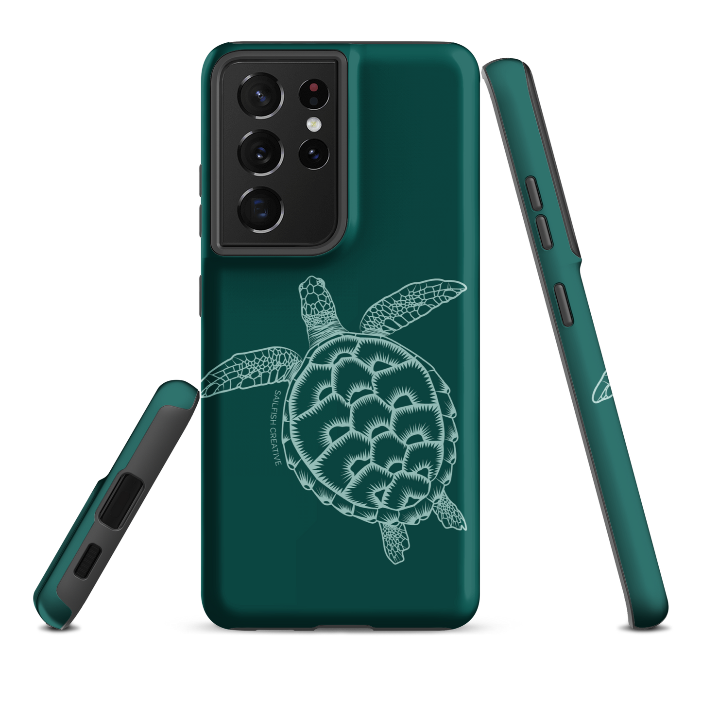 Samsung Phone Case -  Turtle Outline Emerald