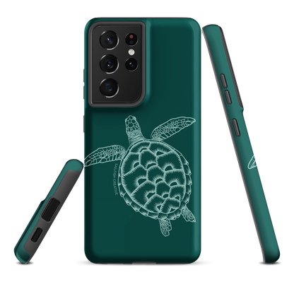 Samsung Phone Case -  Turtle Outline Emerald