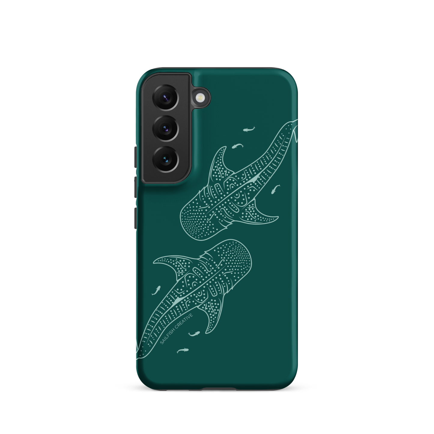 Samsung Phone Case -  Whale Sharks Outline Emerald