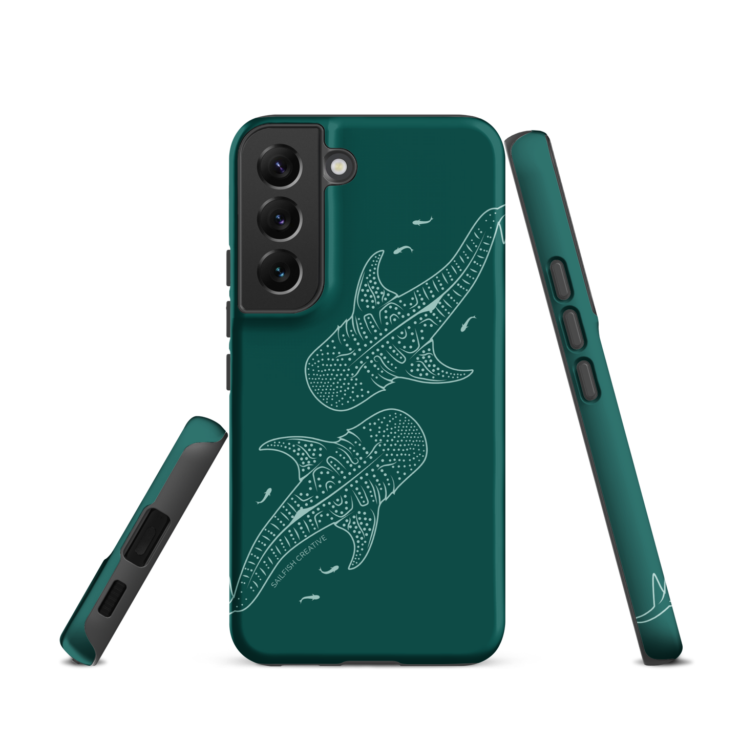 Samsung Phone Case -  Whale Sharks Outline Emerald