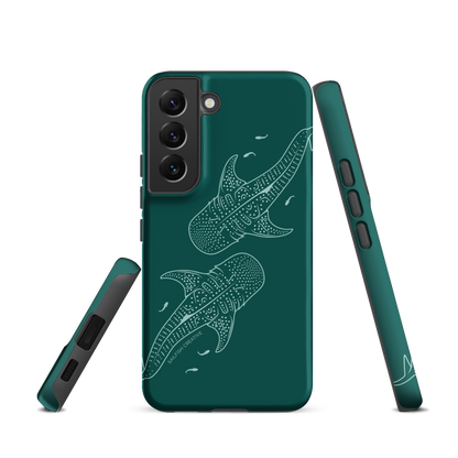 Samsung Phone Case -  Whale Sharks Outline Emerald