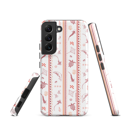 Samsung Phone Case - Candy Stripes Coral