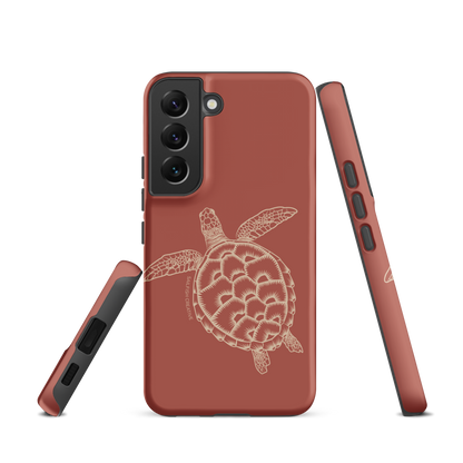 Samsung Phone Case -  Turtle Outline Rusty Coral