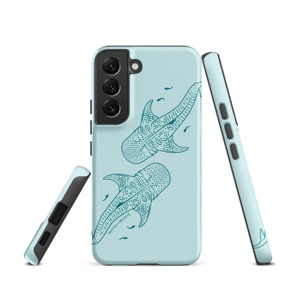Samsung Phone Case -  Whale Sharks Outline Teal