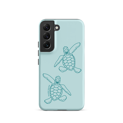 Samsung Phone Case -  Turtle Hatchlings Outline Teal
