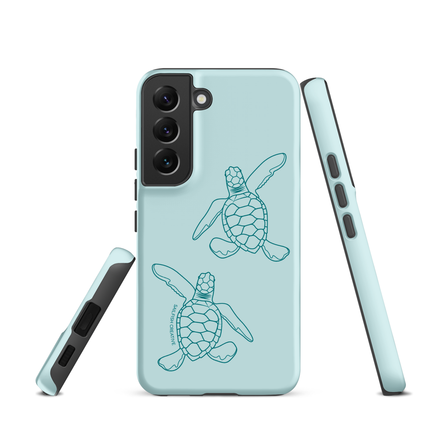 Samsung Phone Case -  Turtle Hatchlings Outline Teal