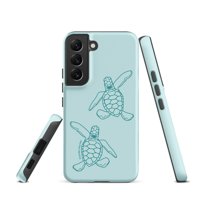 Samsung Phone Case -  Turtle Hatchlings Outline Teal