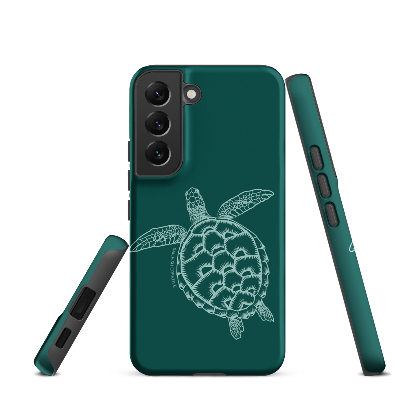 Samsung Phone Case -  Turtle Outline Emerald