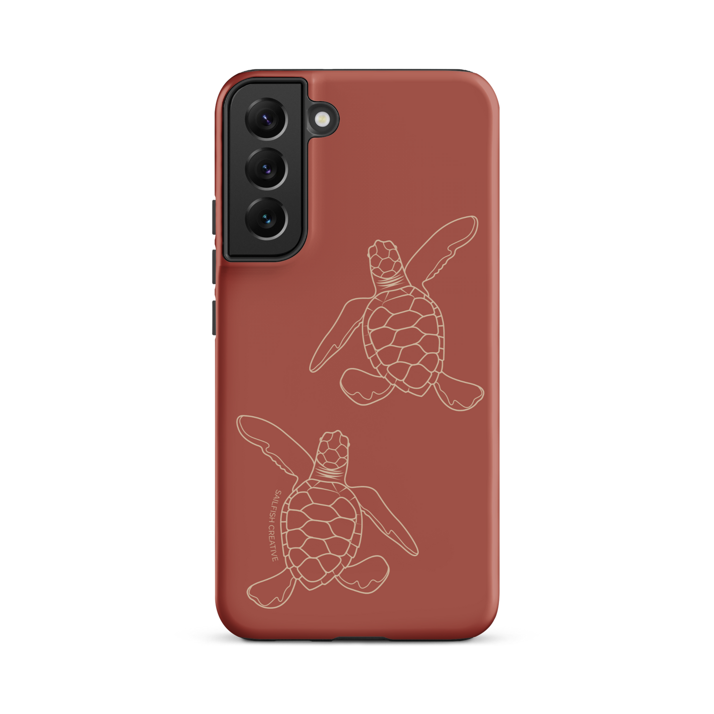 Samsung Phone Case -  Turtle Hatchlings Outline Rusty Coral