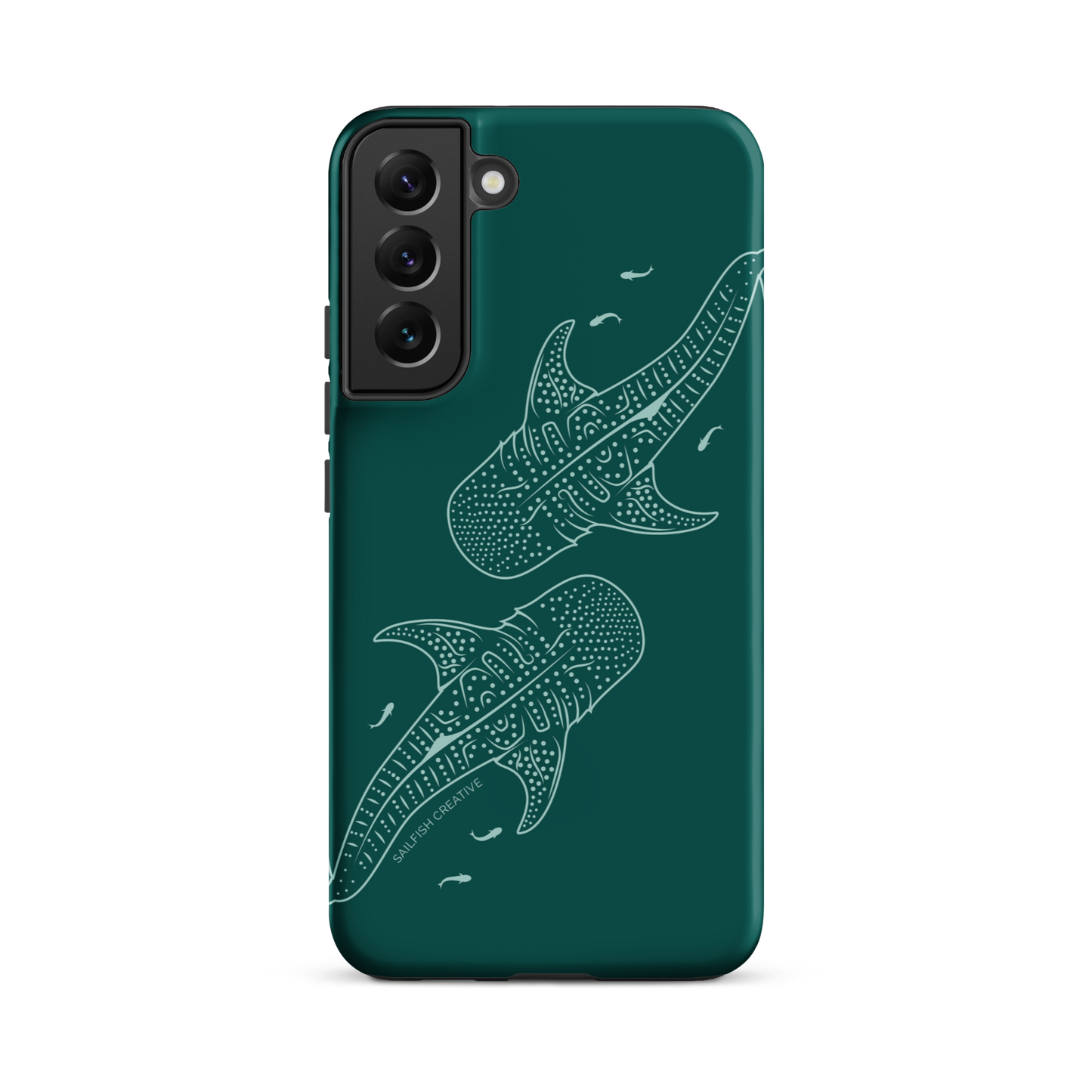 Samsung Phone Case -  Whale Sharks Outline Emerald