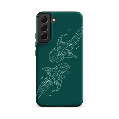Samsung Phone Case -  Whale Sharks Outline Emerald