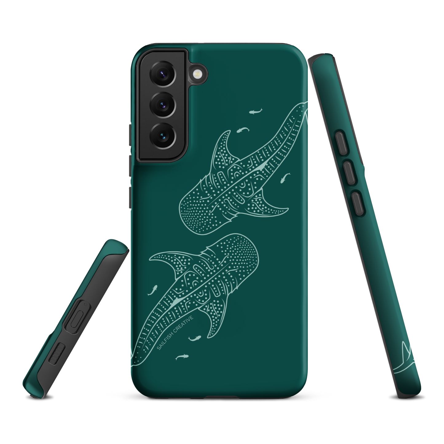 Samsung Phone Case -  Whale Sharks Outline Emerald