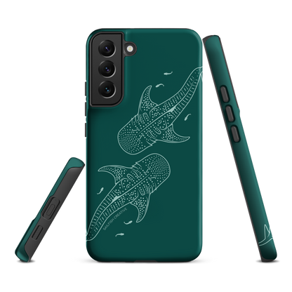 Samsung Phone Case -  Whale Sharks Outline Emerald
