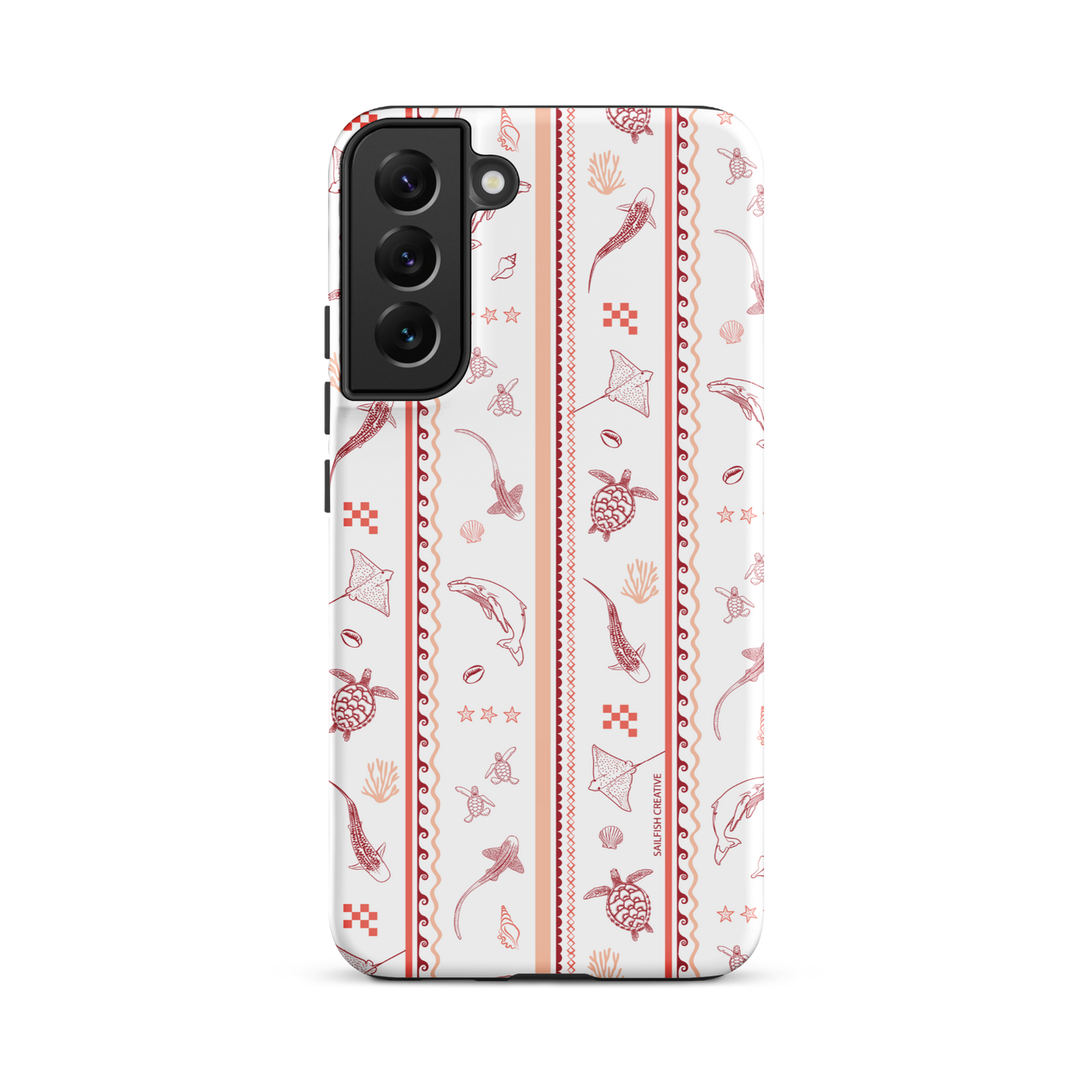 Samsung Phone Case - Candy Stripes Coral
