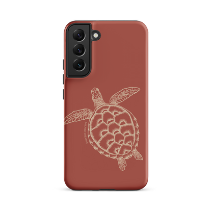 Samsung Phone Case -  Turtle Outline Rusty Coral