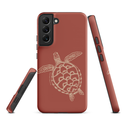 Samsung Phone Case -  Turtle Outline Rusty Coral