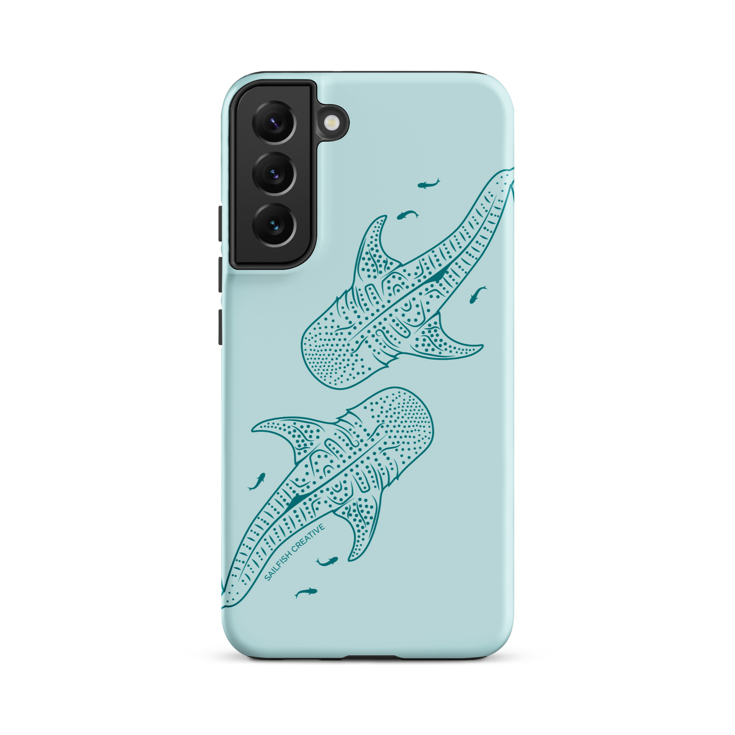 Samsung Phone Case -  Whale Sharks Outline Teal
