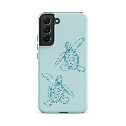 Samsung Phone Case -  Turtle Hatchlings Outline Teal