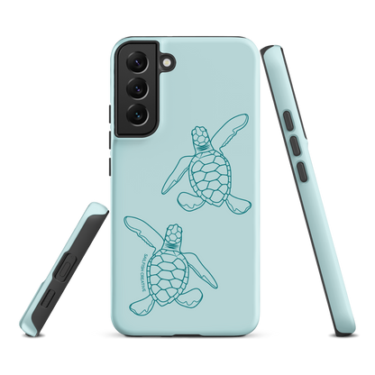 Samsung Phone Case -  Turtle Hatchlings Outline Teal
