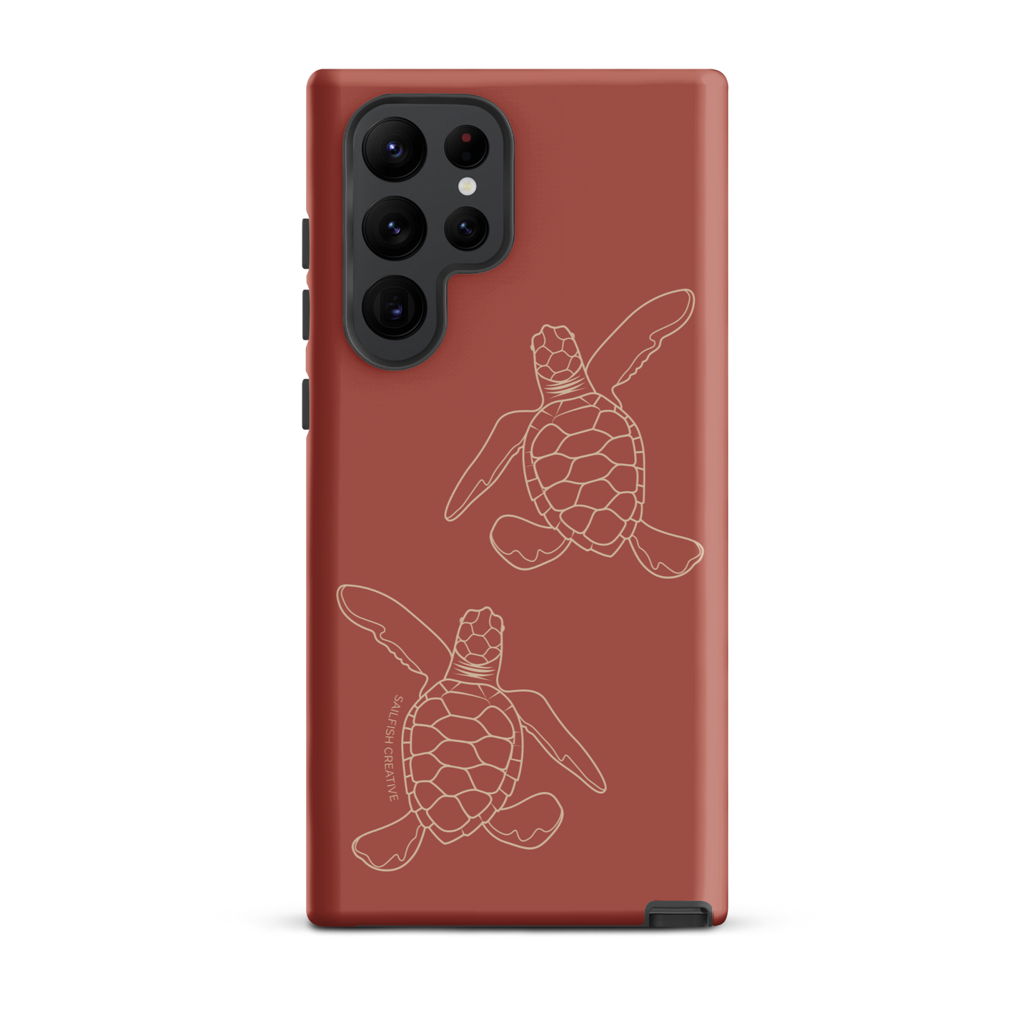 Samsung Phone Case -  Turtle Hatchlings Outline Rusty Coral