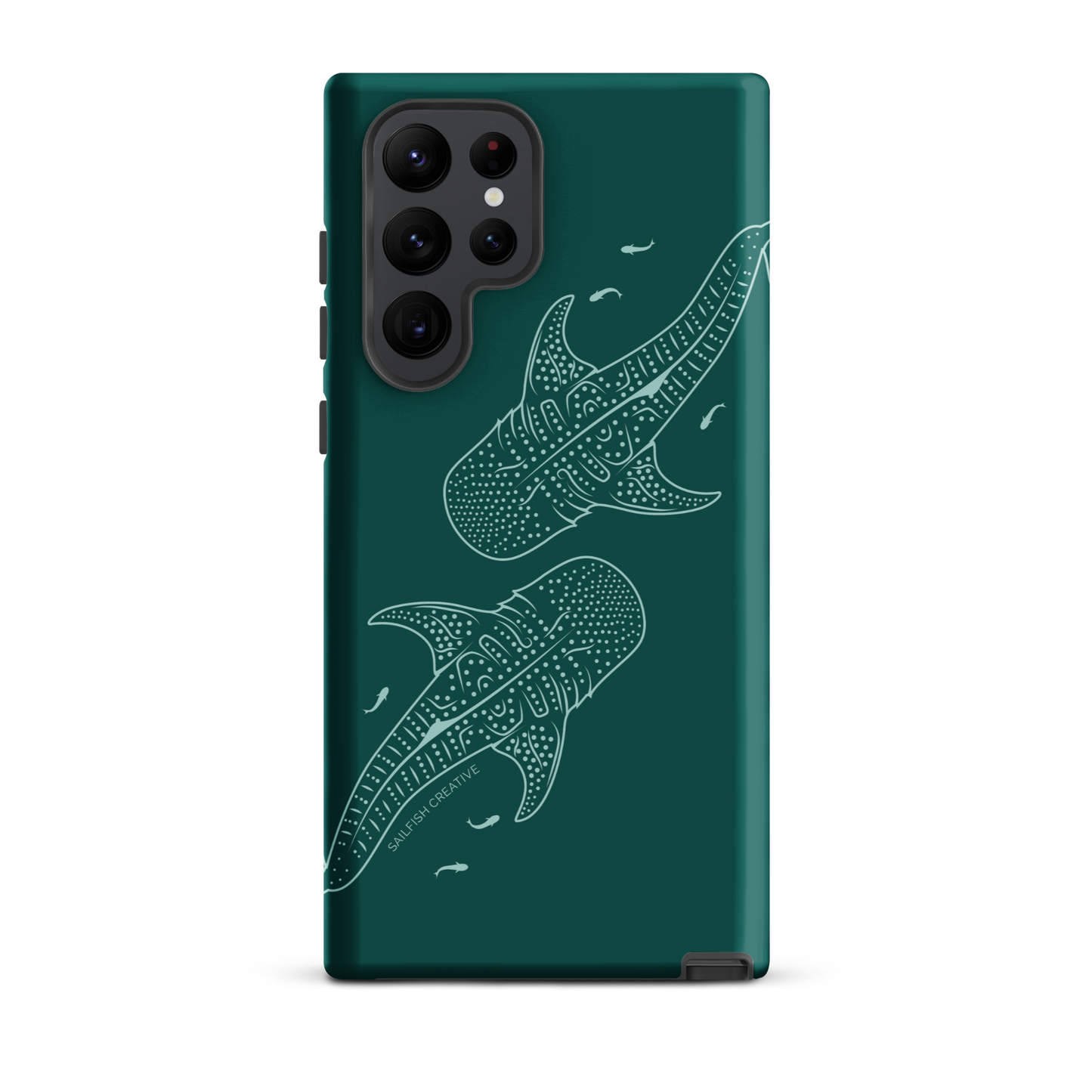 Samsung Phone Case -  Whale Sharks Outline Emerald