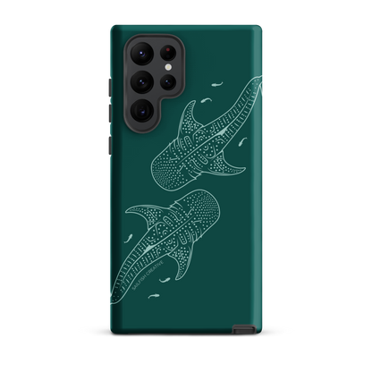 Samsung Phone Case -  Whale Sharks Outline Emerald