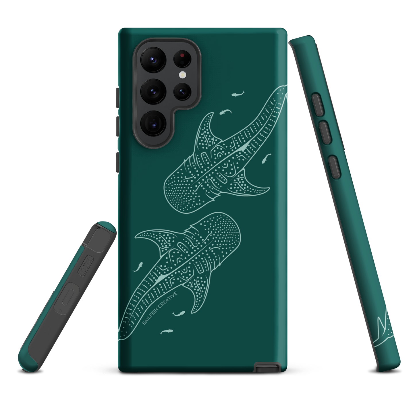 Samsung Phone Case -  Whale Sharks Outline Emerald