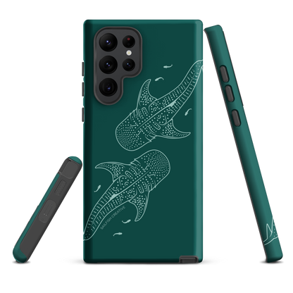 Samsung Phone Case -  Whale Sharks Outline Emerald
