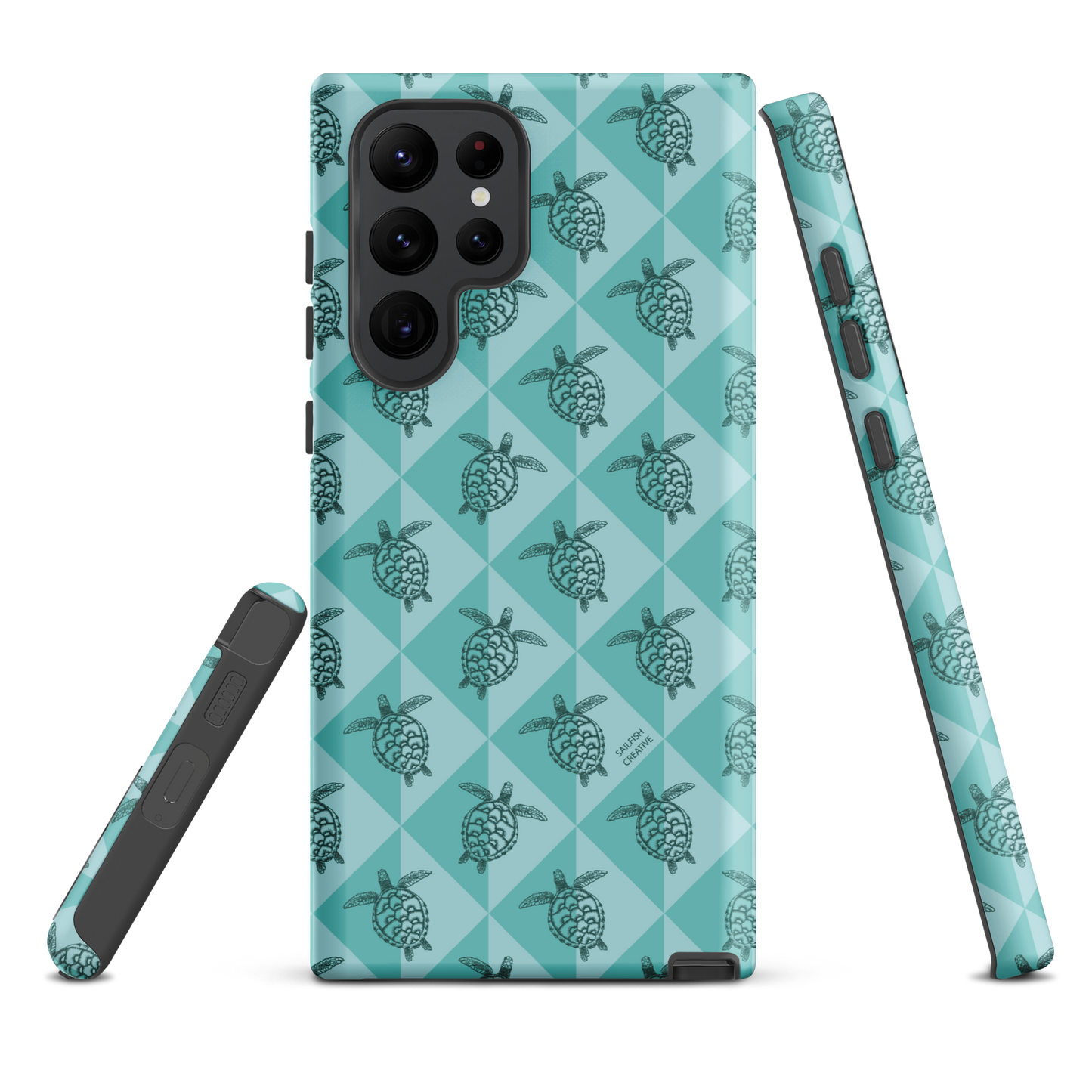 Samsung Phone Case - Turtle Diamonds Teal