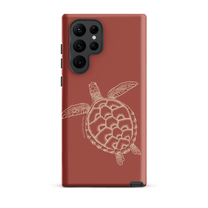 Samsung Phone Case -  Turtle Outline Rusty Coral