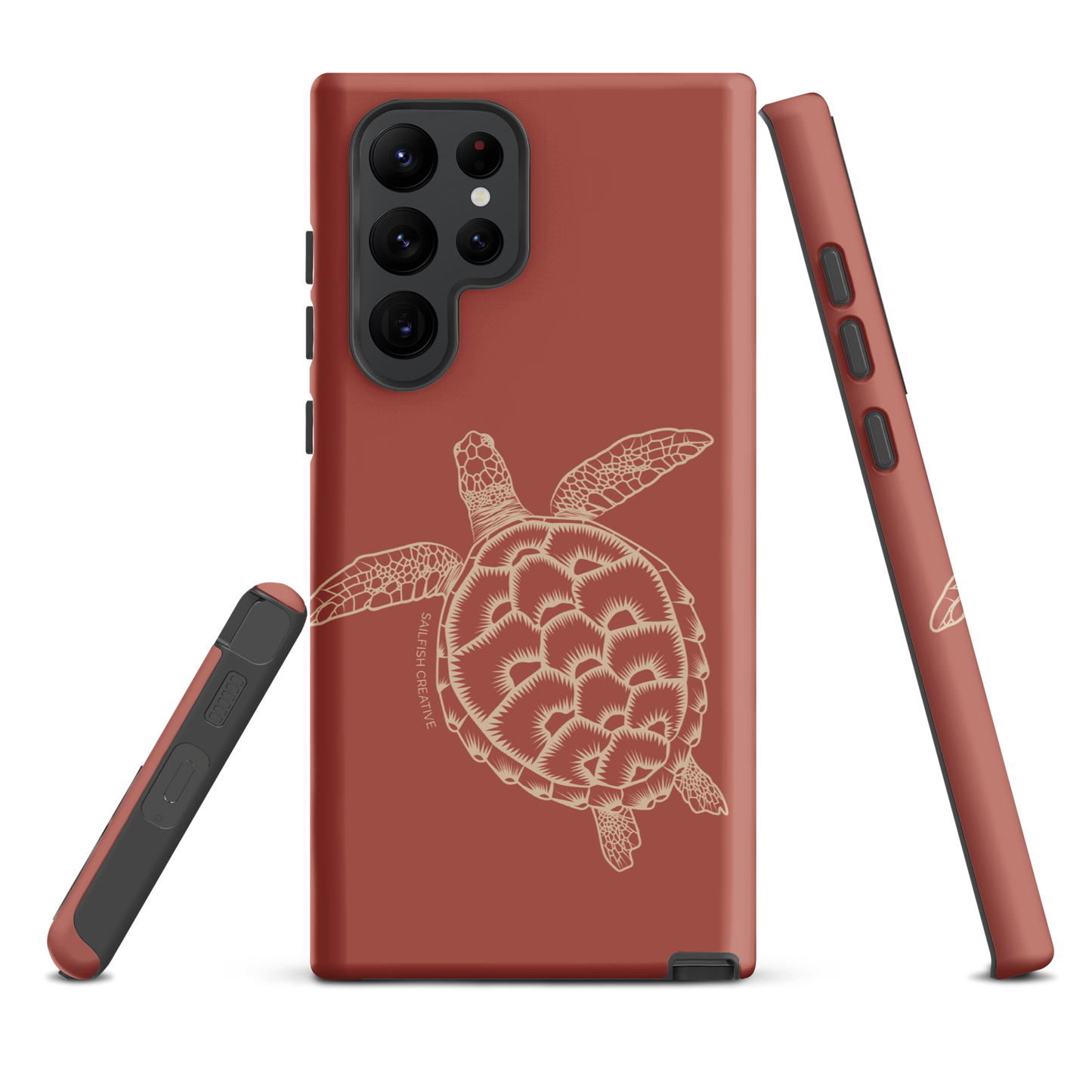 Samsung Phone Case -  Turtle Outline Rusty Coral
