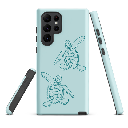 Samsung Phone Case -  Turtle Hatchlings Outline Teal