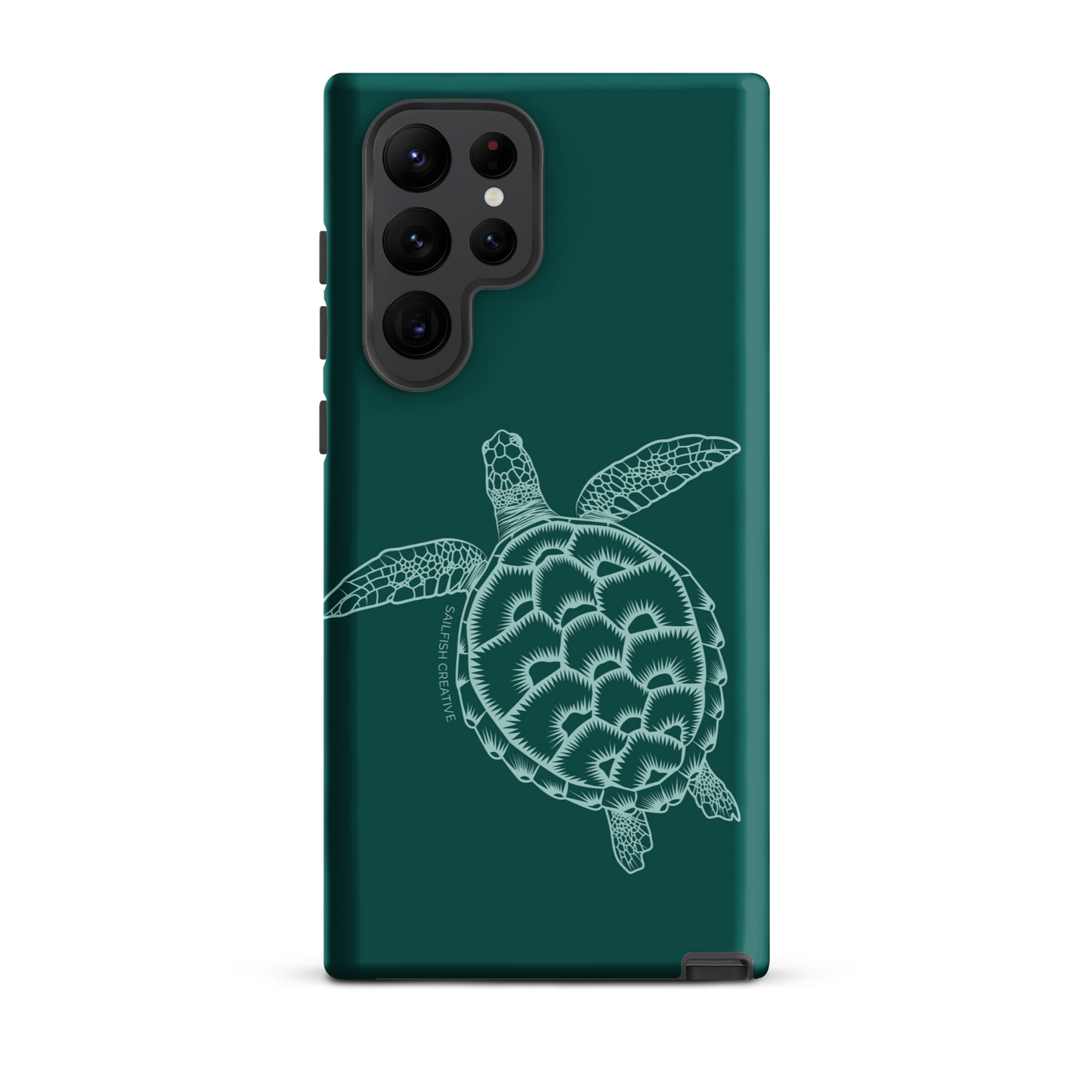 Samsung Phone Case -  Turtle Outline Emerald