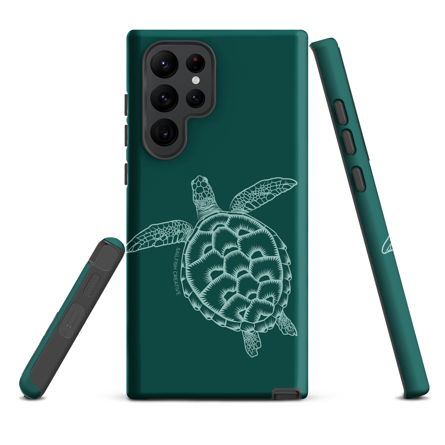Samsung Phone Case -  Turtle Outline Emerald