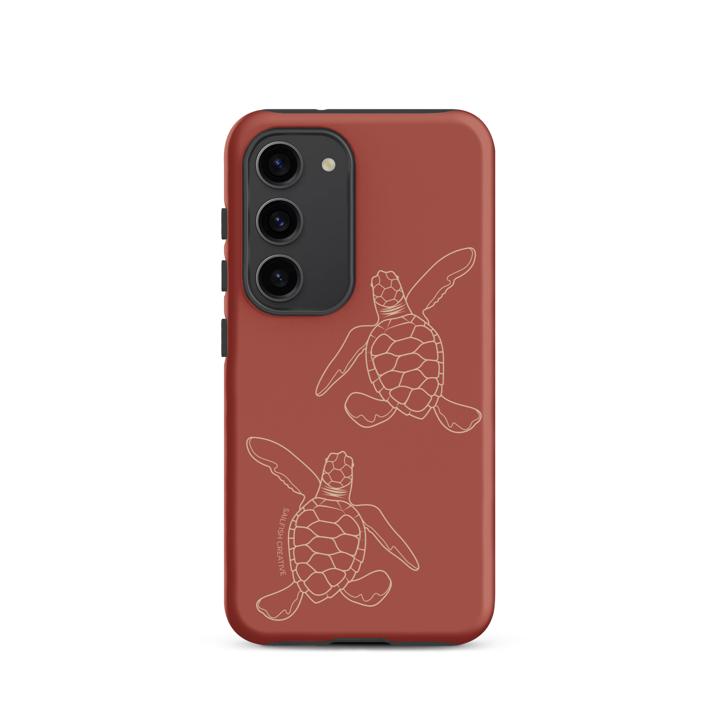 Samsung Phone Case -  Turtle Hatchlings Outline Rusty Coral