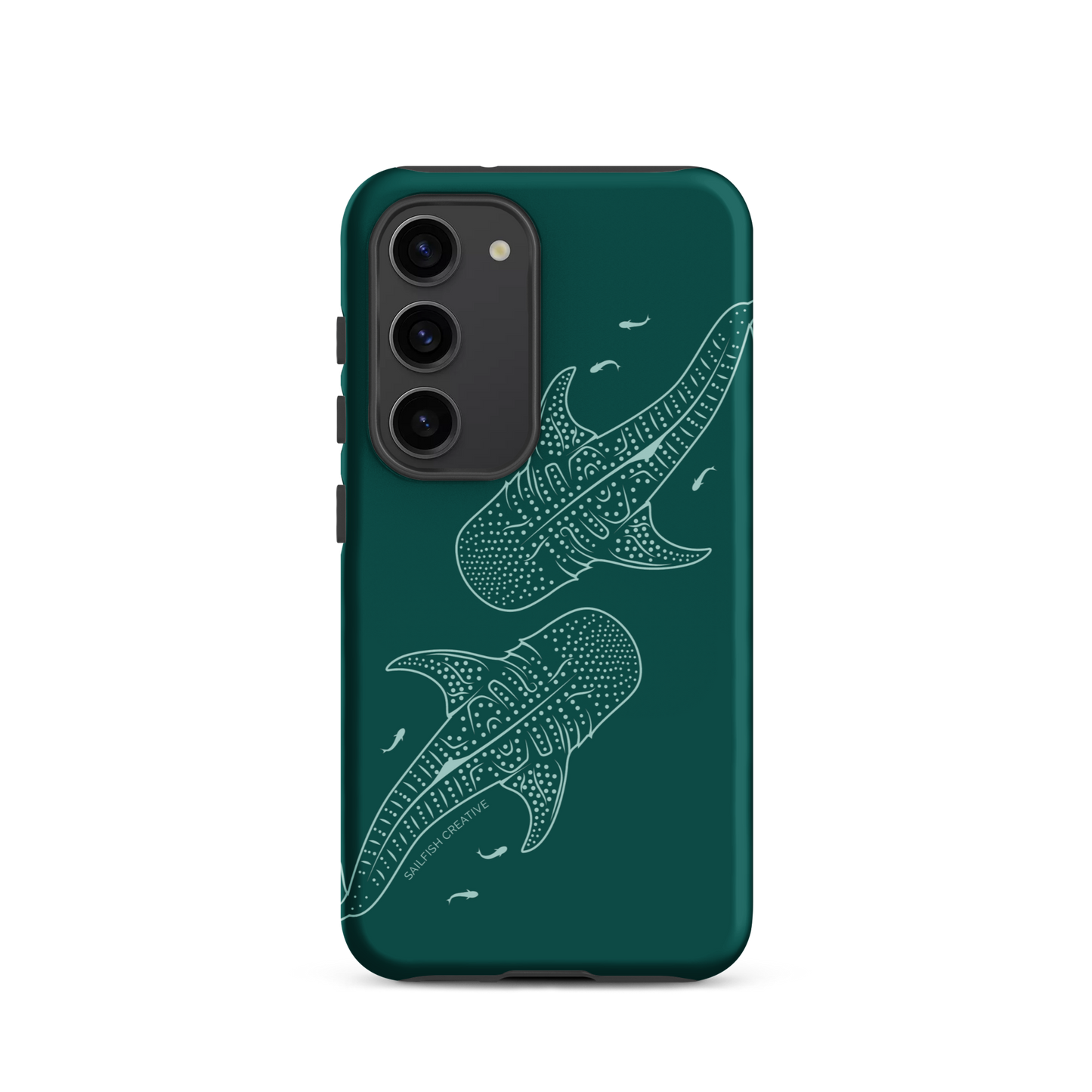 Samsung Phone Case -  Whale Sharks Outline Emerald