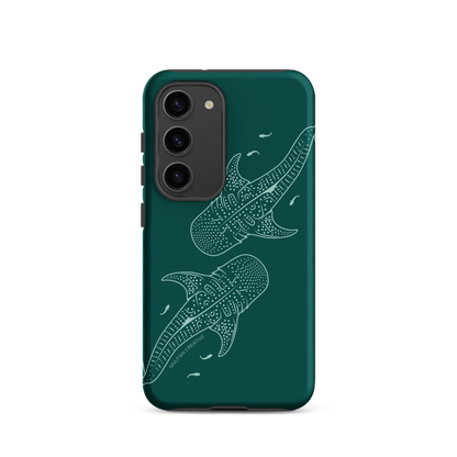 Samsung Phone Case -  Whale Sharks Outline Emerald