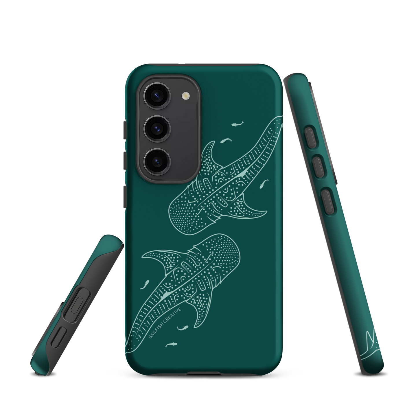 Samsung Phone Case -  Whale Sharks Outline Emerald