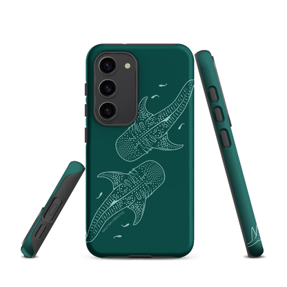 Samsung Phone Case -  Whale Sharks Outline Emerald