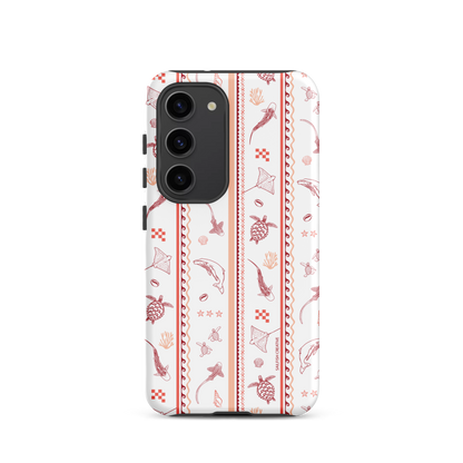 Samsung Phone Case - Candy Stripes Coral