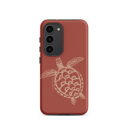 Samsung Phone Case -  Turtle Outline Rusty Coral