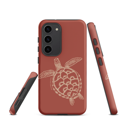 Samsung Phone Case -  Turtle Outline Rusty Coral