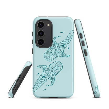 Samsung Phone Case -  Whale Sharks Outline Teal
