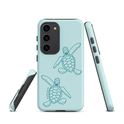 Samsung Phone Case -  Turtle Hatchlings Outline Teal