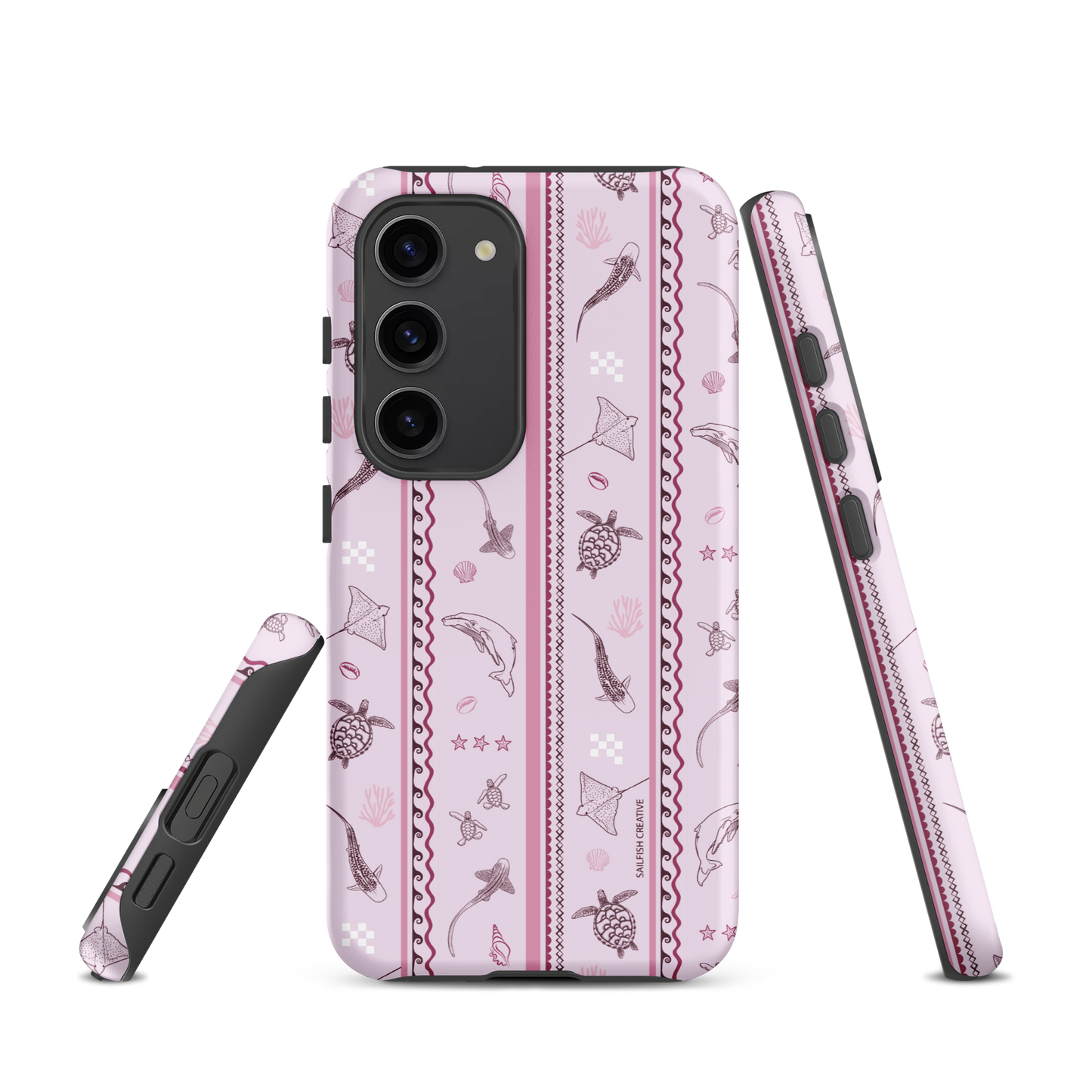 Samsung Phone Case - Orchid Candy Stripes