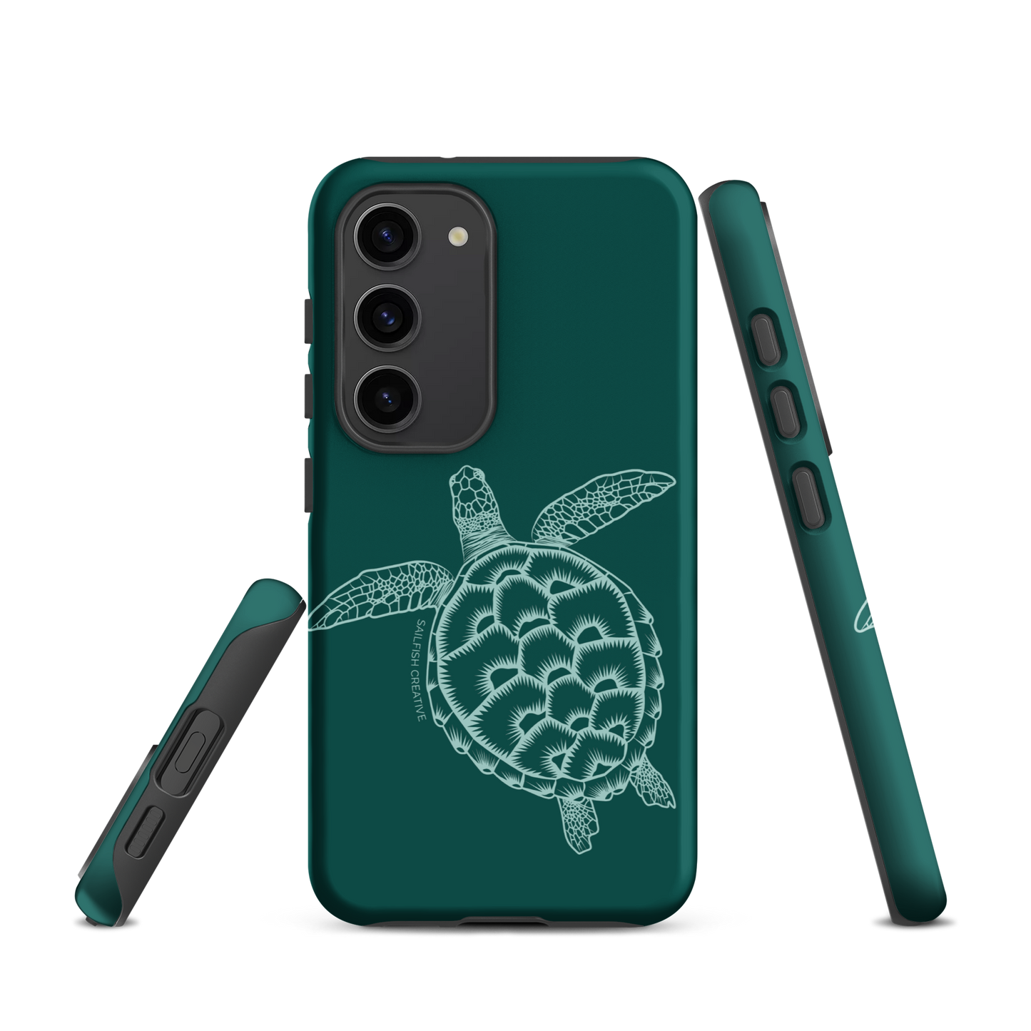Samsung Phone Case -  Turtle Outline Emerald