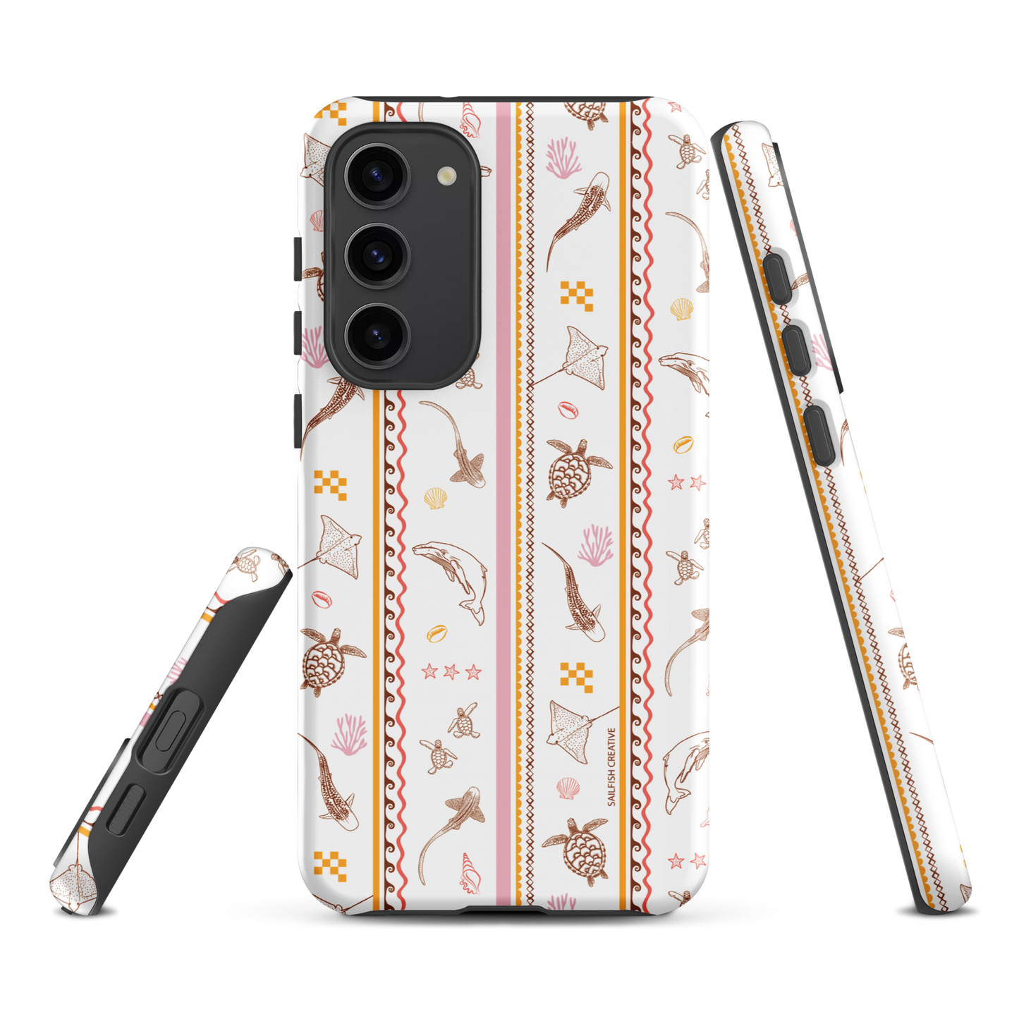 Samsung Phone Case - Candy Stripes on White