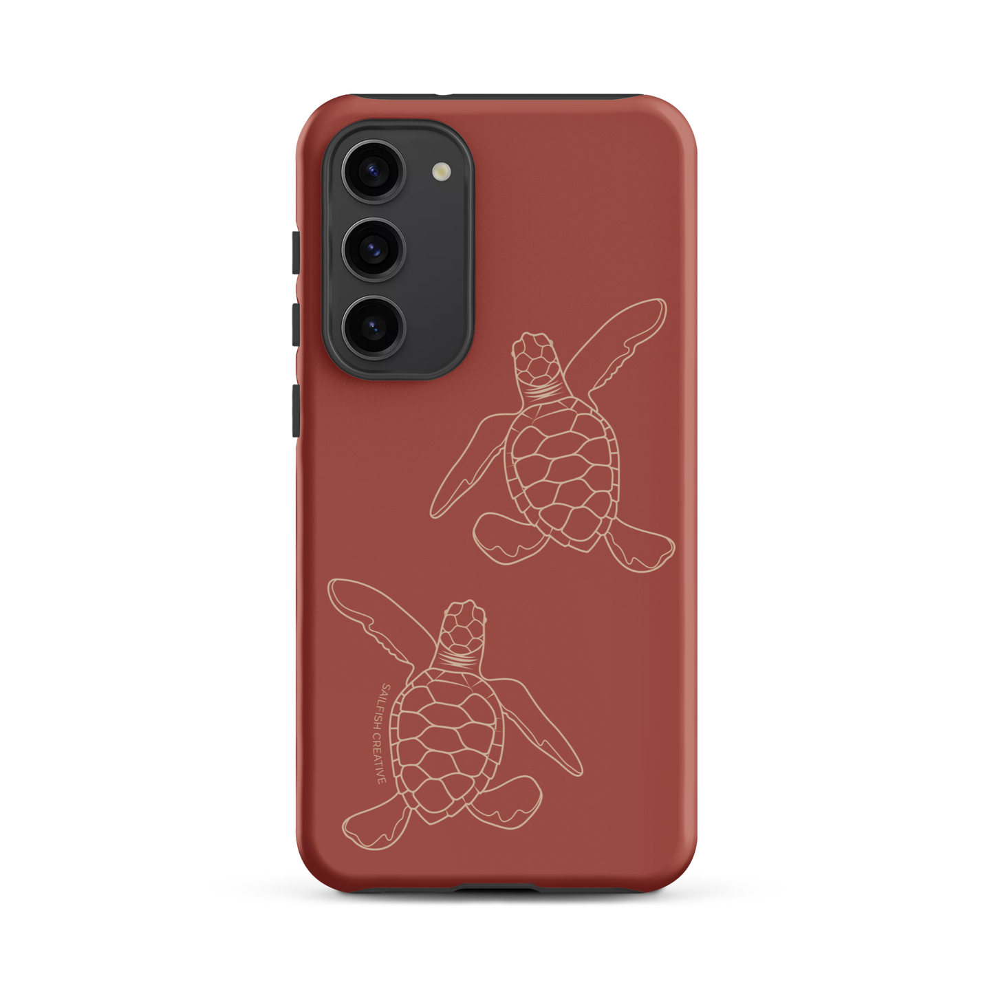 Samsung Phone Case -  Turtle Hatchlings Outline Rusty Coral
