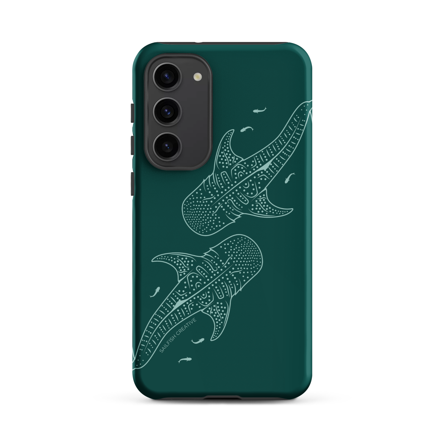 Samsung Phone Case -  Whale Sharks Outline Emerald
